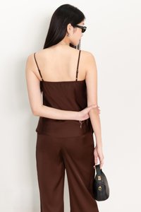 Cassine Co-ord Padded Top in Dark Brown