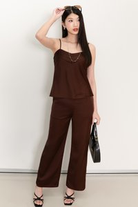 Cassine Co-ord Padded Top in Dark Brown
