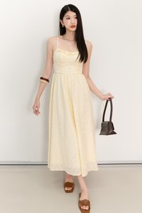 Erin Eyelet Midaxi in Pastel Yellow