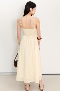 Erin Eyelet Midaxi in Pastel Yellow