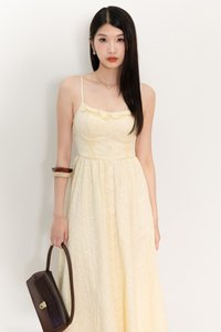 Erin Eyelet Midaxi in Pastel Yellow