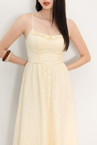 Erin Eyelet Midaxi in Pastel Yellow