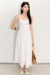 Erin Eyelet Midaxi in White