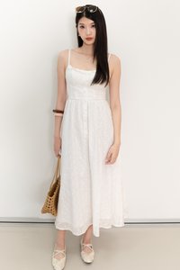 Erin Eyelet Midaxi in White