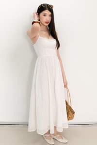 Erin Eyelet Midaxi in White