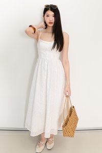 Erin Eyelet Midaxi in White