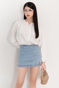 PREORDER | Phoebe Pearl Button Blouse in White