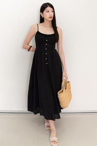 Erin Eyelet Midaxi in Black