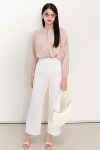 PREORDER | Phoebe Pearl Button Blouse in Pink