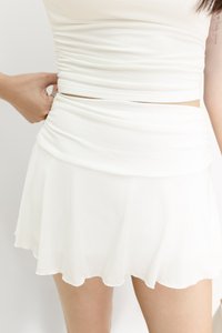 Cleo Co-ord Mid Waist Skorts in White