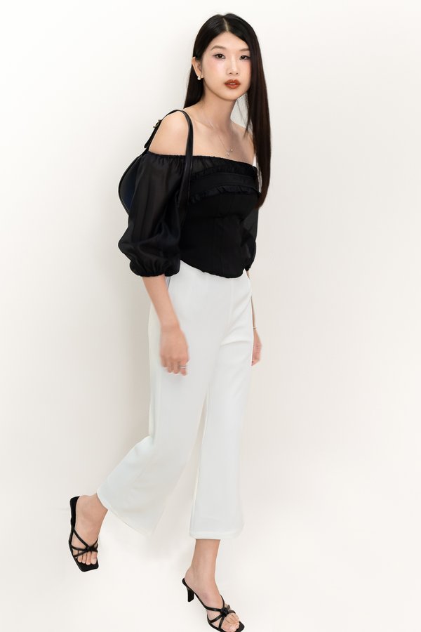 Oli Off-shoulder Corset Top in Black