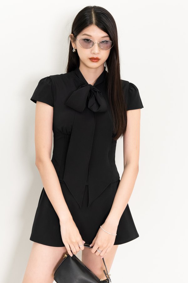 Claudia Co-ord Top in Black