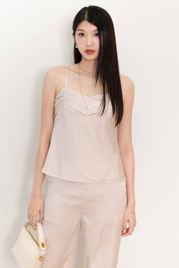 Cassine Co-ord Padded Top in Light Champagne Pink