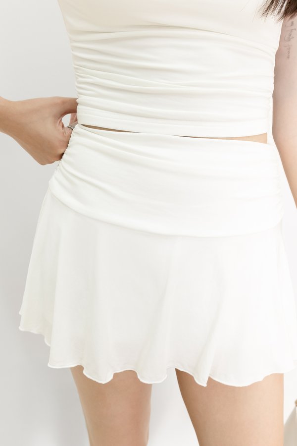 Cleo Co-ord Mid Waist Skorts in White