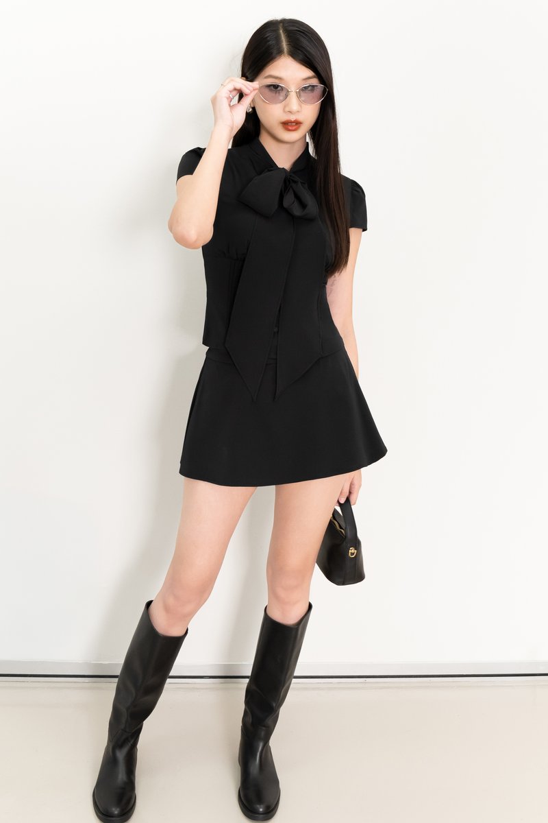 Claudia Co-ord Top in Black