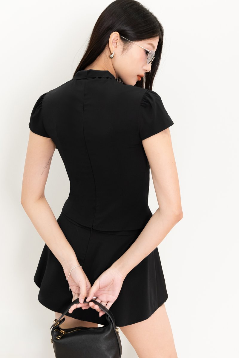 Claudia Co-ord Top in Black