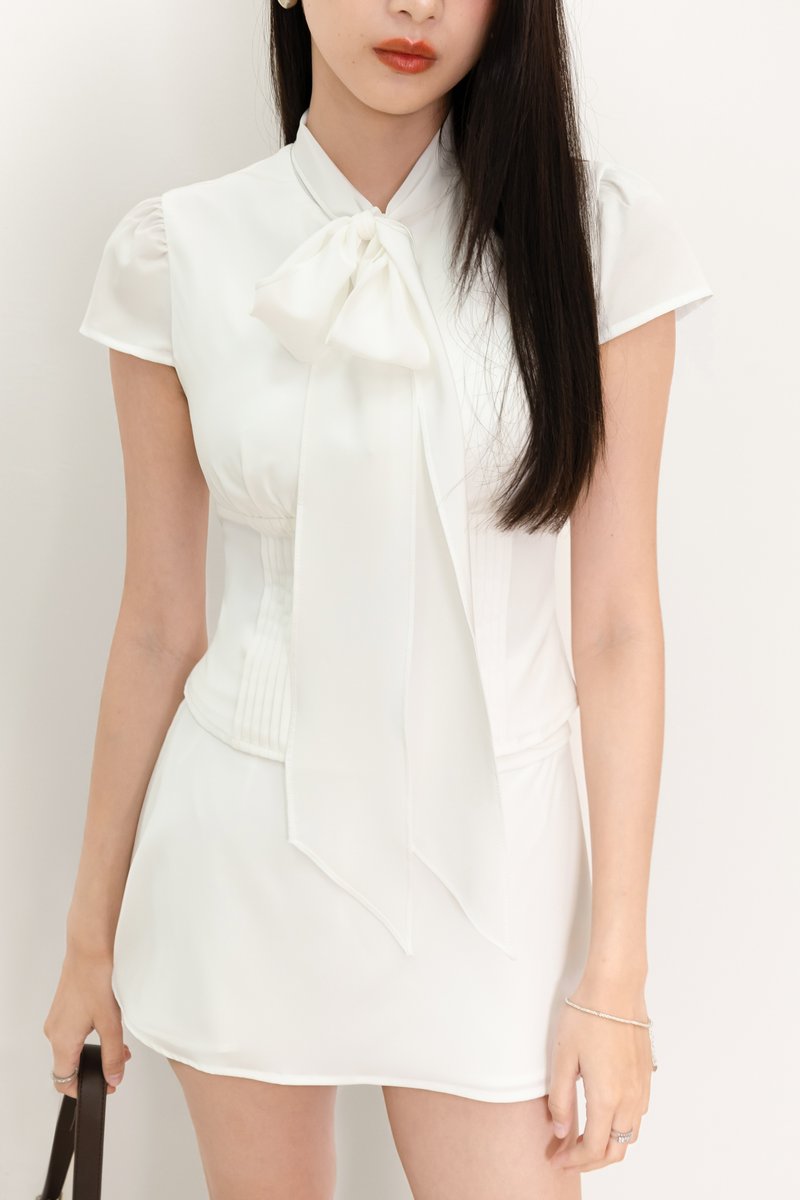 Claudia Co-ord Top in White