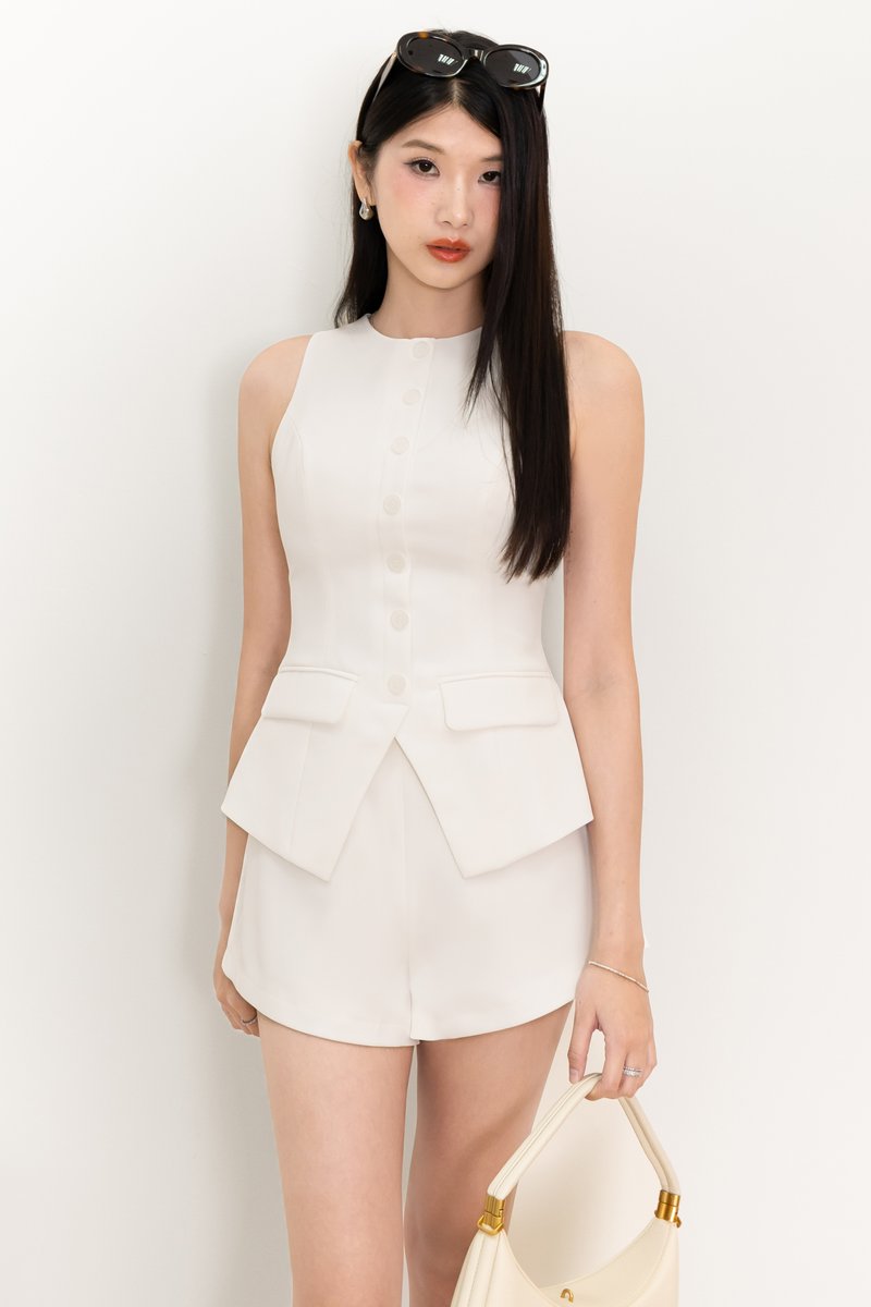 Corie Co-ord Set in White