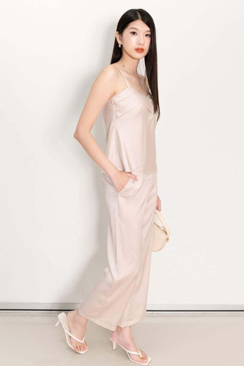 Cassine Co-ord Pants in Light Champagne Pink