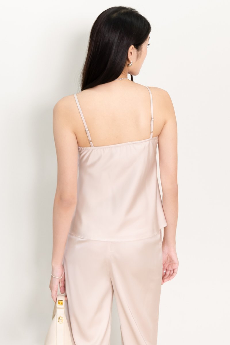 Cassine Co-ord Padded Top in Light Champagne Pink