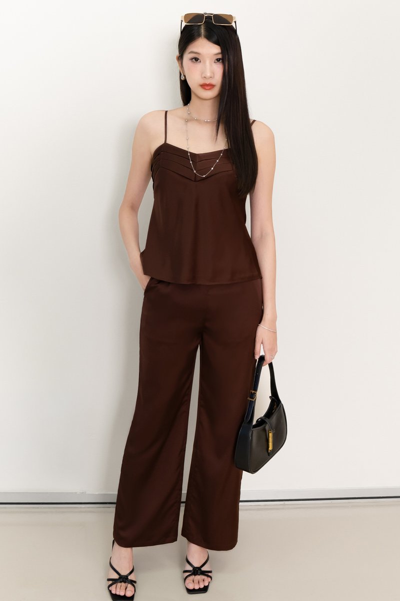 Cassine Co-ord Padded Top in Dark Brown