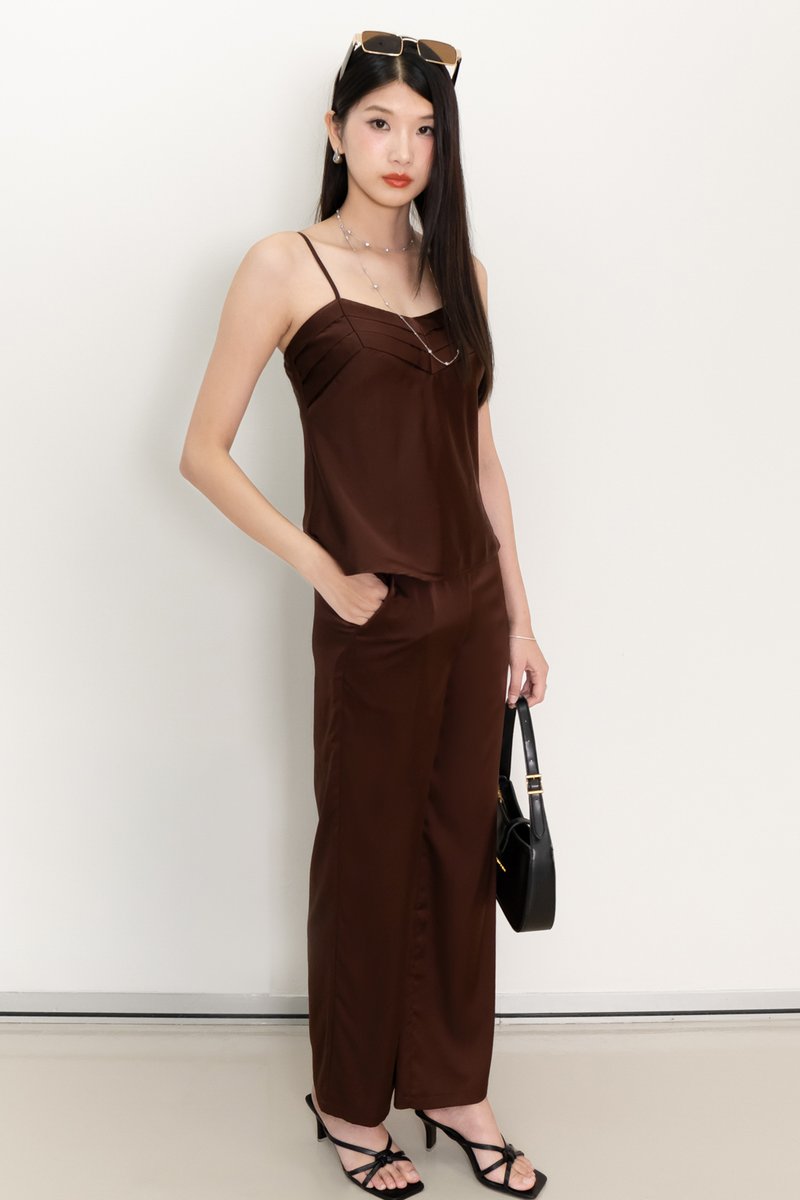 Cassine Co-ord Padded Top in Dark Brown