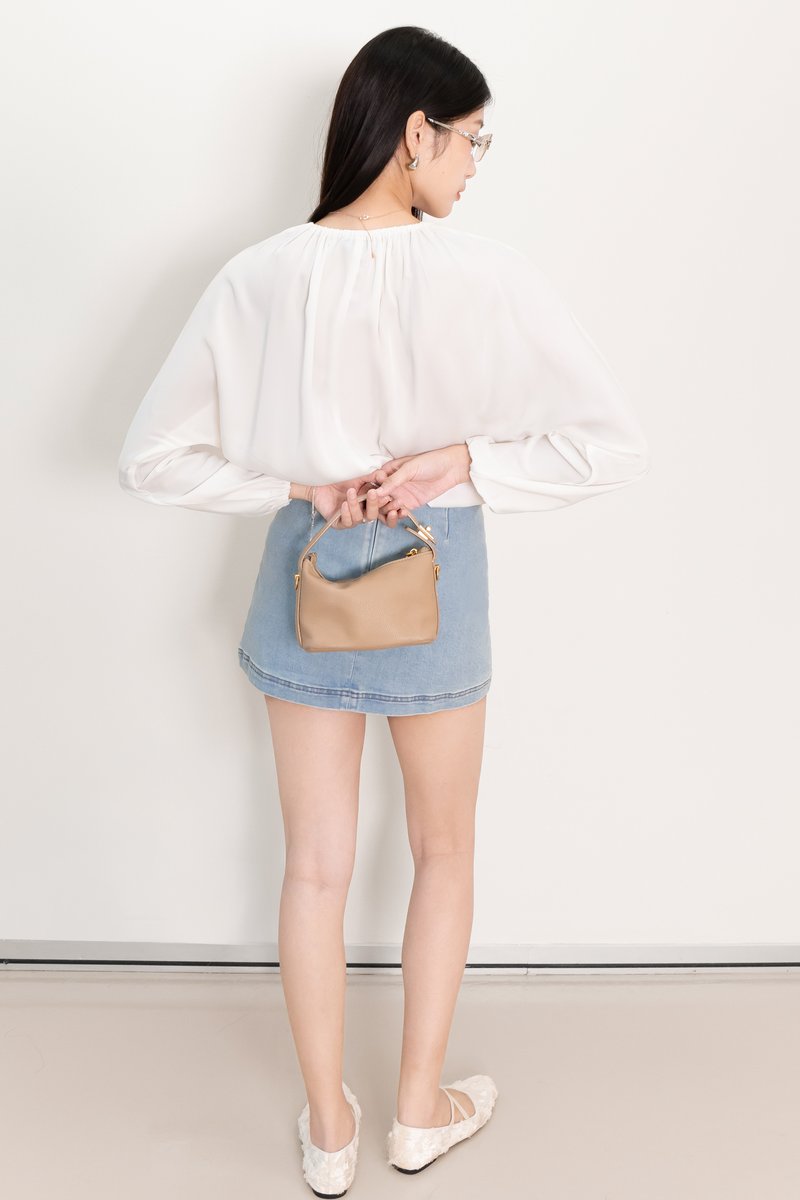 PREORDER | Phoebe Pearl Button Blouse in White