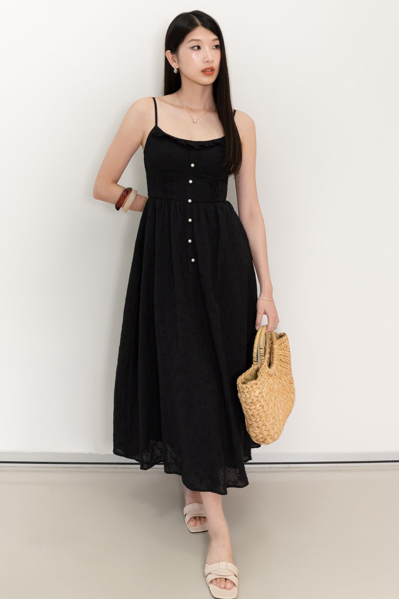 Erin Eyelet Midaxi in Black
