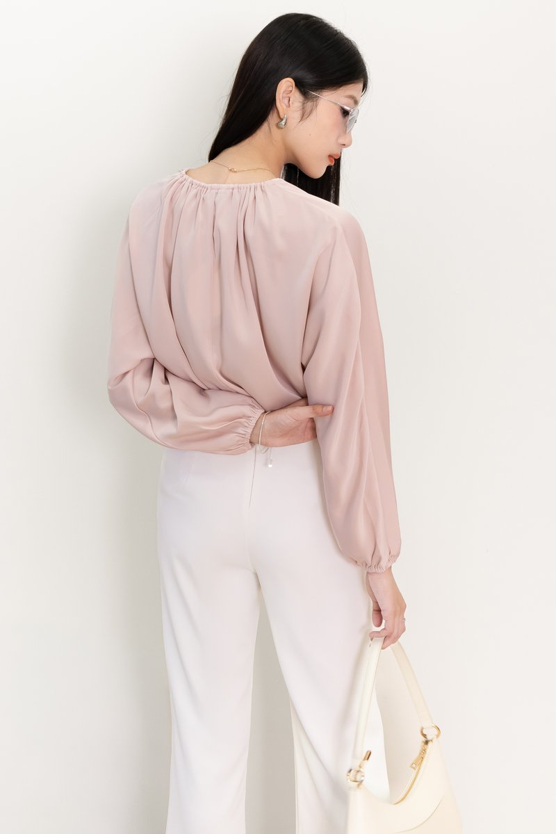 PREORDER | Phoebe Pearl Button Blouse in Pink