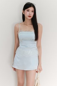 EVENT EXCLUSIVE | Serryn Satin Sleeveless Co-ord Top in Light Blue