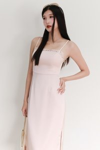 EVENT EXCLUSIVE | Leanda Lace Trim Midaxi Dress in Light Pink