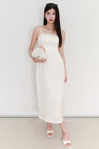 EVENT EXCLUSIVE | Leanda Lace Trim Midaxi Dress in White
