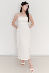EVENT EXCLUSIVE | Leanda Lace Trim Midaxi Dress in White