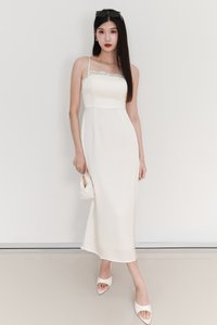 EVENT EXCLUSIVE | Leanda Lace Trim Midaxi Dress in White
