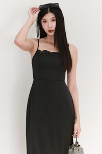 EVENT EXCLUSIVE | Leanda Lace Trim Midaxi Dress in Black