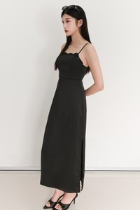 EVENT EXCLUSIVE | Leanda Lace Trim Midaxi Dress in Black