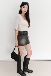 EVENT EXCLUSIVE | Deyrin Denim Skorts in Black Wash