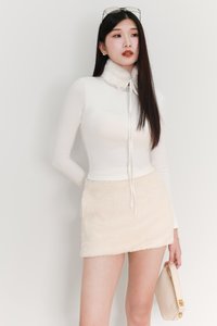 Hudsie High Neck Sleeved Top in White