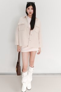 Wyonie Wool Jacket in Nude Blush