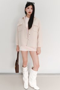 Wyonie Wool Jacket in Nude Blush
