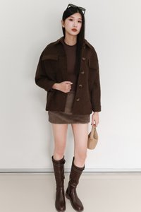 Wyonie Wool Jacket in Dark Brown