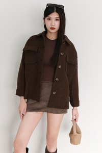 Wyonie Wool Jacket in Dark Brown