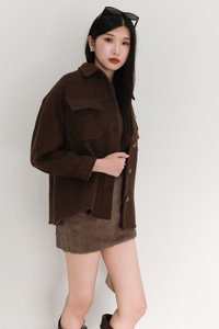 Wyonie Wool Jacket in Dark Brown