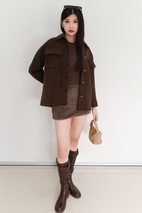 Wyonie Wool Jacket in Dark Brown