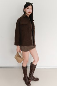 Wyonie Wool Jacket in Dark Brown