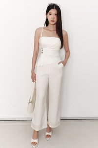 Clarice Co-ord Ruched Set in White