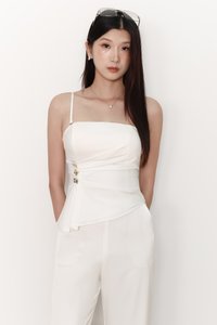 Clarice Co-ord Ruched Top in White