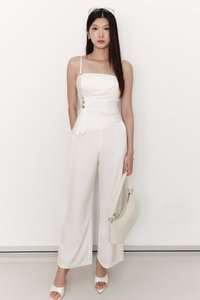 Clarice Co-ord Ruched Set in White