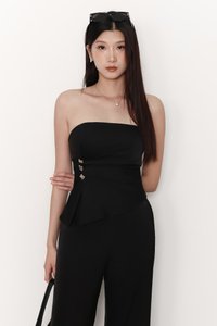 Clarice Co-ord Ruched Set in Black