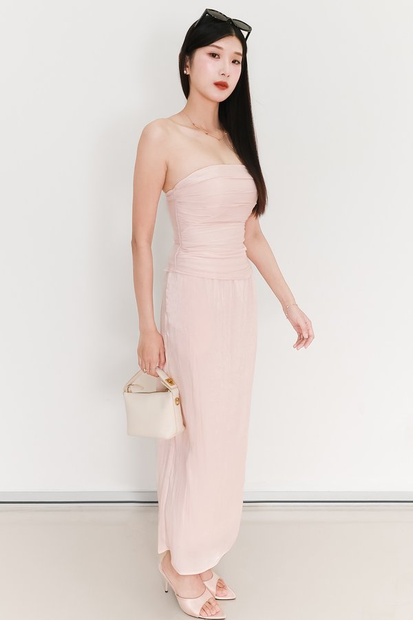 EVENT EXCLUSIVE | Taeci Textured Co-ord Midaxi Skirt in Light Pink